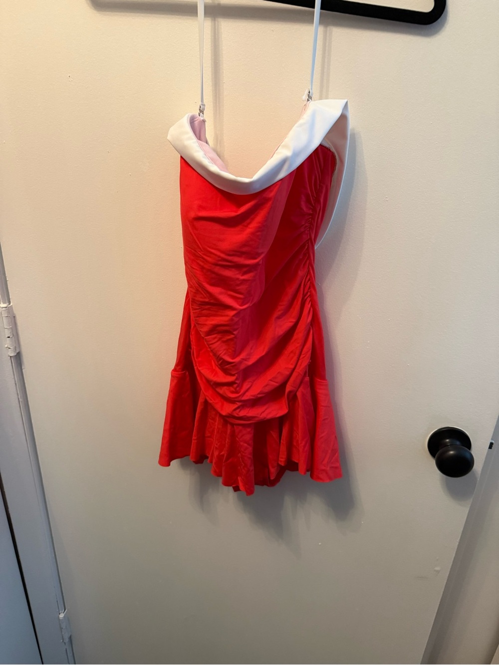 Chaps Red and White One-Piece Swimdress